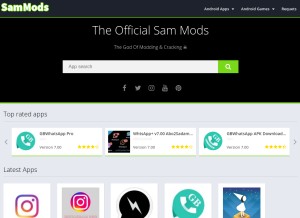 How sammods.net looks like on a tablet such as an iPad.