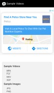 How sample-videos.com looks like on a mobile device such as an iPhone.