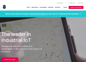 How samsara.com looks like on a tablet such as an iPad.