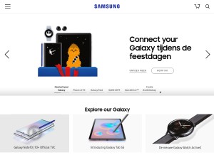 How samsung.nl looks like on a tablet such as an iPad.