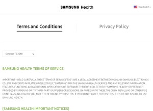 How samsunghealth.com looks like on a tablet such as an iPad.
