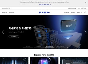 How samsungsemi.com looks like on a tablet such as an iPad.