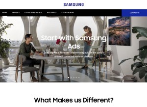 How samsungtvads.com looks like on a tablet such as an iPad.