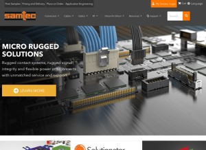 How samtec.com looks like on a tablet such as an iPad.