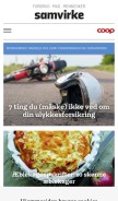 How samvirke.dk looks like on a mobile device such as an iPhone.