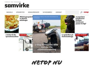 How samvirke.dk looks like on a tablet such as an iPad.