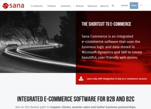 How sana-commerce.com looks like on a tablet such as an iPad.