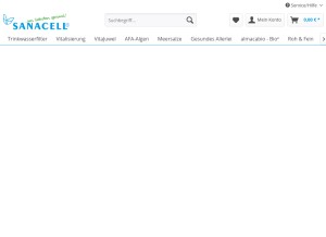 How sanacell.de looks like on a tablet such as an iPad.
