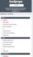 How sanantonio.bedpage.com looks like on a mobile device such as an iPhone.