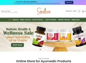 How sanatvaayurvedic.com looks like on a tablet such as an iPad.