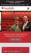 How sandhills.edu looks like on a mobile device such as an iPhone.