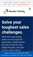 How sandler.com looks like on a mobile device such as an iPhone.