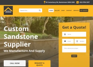 How sandstonewarehouse.com.au looks like on a tablet such as an iPad.