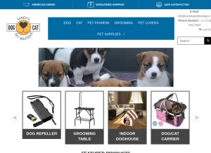 How sandyspetboutique.net looks like on a tablet such as an iPad.