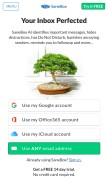 How sanebox.com looks like on a mobile device such as an iPhone.