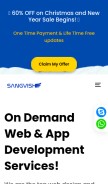 How sangvish.com looks like on a mobile device such as an iPhone.