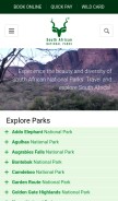 How sanparks.org looks like on a mobile device such as an iPhone.