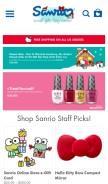 How sanrio.com looks like on a mobile device such as an iPhone.