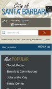 How santabarbaraca.gov looks like on a mobile device such as an iPhone.
