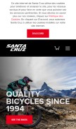 How santacruzbicycles.com looks like on a mobile device such as an iPhone.