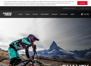 How santacruzbicycles.com looks like on a tablet such as an iPad.