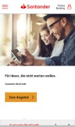 How santander.de looks like on a mobile device such as an iPhone.
