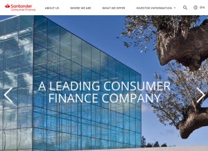 How santanderconsumer.com looks like on a tablet such as an iPad.