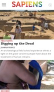 How sapiens.org looks like on a mobile device such as an iPhone.