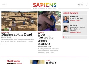 How sapiens.org looks like on a tablet such as an iPad.