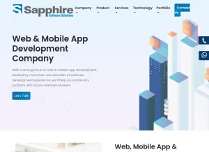 How sapphiresolutions.net looks like on a tablet such as an iPad.