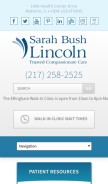 How sarahbush.org looks like on a mobile device such as an iPhone.