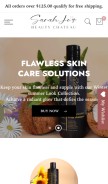 How sarahjosbeauty.com looks like on a mobile device such as an iPhone.