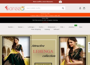 How sareeo.com looks like on a tablet such as an iPad.