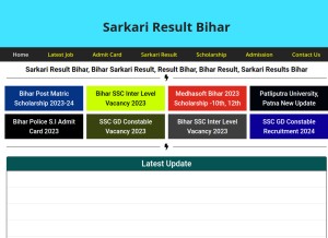 How sarkariresultsbihar.com looks like on a tablet such as an iPad.