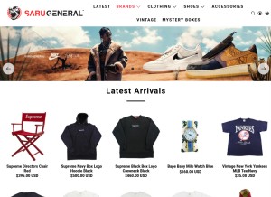 How sarugeneral.com looks like on a tablet such as an iPad.