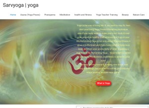 How sarvyoga.com looks like on a tablet such as an iPad.