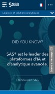 How sas.com looks like on a mobile device such as an iPhone.