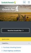 How saskatchewan.ca looks like on a mobile device such as an iPhone.