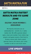 How sattamatka.fun looks like on a mobile device such as an iPhone.