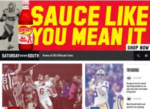 How saturdaydownsouth.com looks like on a tablet such as an iPad.