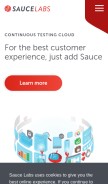 How saucelabs.com looks like on a mobile device such as an iPhone.