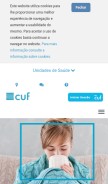 How saudecuf.pt looks like on a mobile device such as an iPhone.