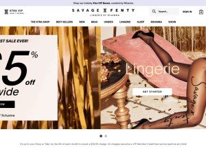 How savagex.com looks like on a tablet such as an iPad.