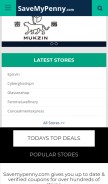 How savemypenny.com looks like on a mobile device such as an iPhone.