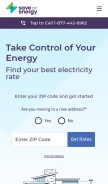 How saveonenergy.cloud looks like on a mobile device such as an iPhone.