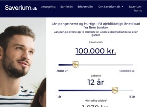 How saverium.dk looks like on a tablet such as an iPad.