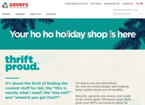 How savers.com looks like on a tablet such as an iPad.