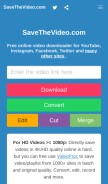 How savethevideo.com looks like on a mobile device such as an iPhone.