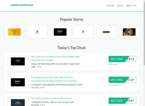 How savingshopperhub.com looks like on a tablet such as an iPad.