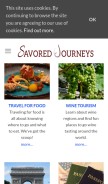 How savoredjourneys.com looks like on a mobile device such as an iPhone.